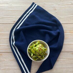 Somerville Cashmere Blue & White Triangle Scarf | Cashmere Spring Summer Fall